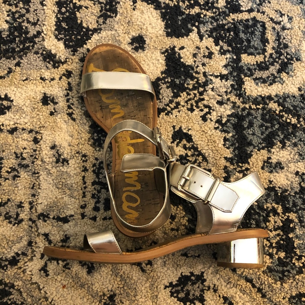 Sam Edelman block sandals size 9 silver